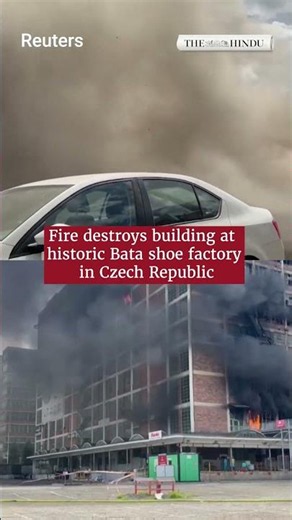 Fire destroys building at historic Bata shoe factory in Czech Republic