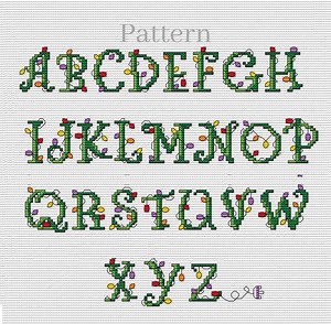 Christmas Alphabet Cross Stitch Pattern With Monogram Letters for Initial Ornaments - Etsy