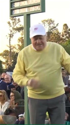 Jack's tee shot goes to the left side of the hole during the Honorary Starters tee off | #themasters