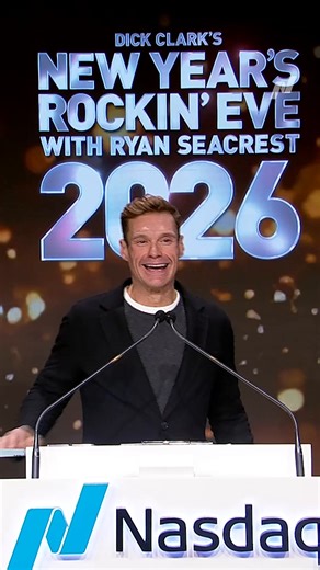 “If you were popular in 2025, you’re with us tonight for Dick Clark’s New Year’s Rockin' Eve with me, Ryan Seacrest." 🎙️ Dick Clark’s New Year’s Rockin' Eve Host Ryan Seacrest takes the Nasdaq podium to ring the closing bell in celebration of New Year's Eve. | Nasdaq