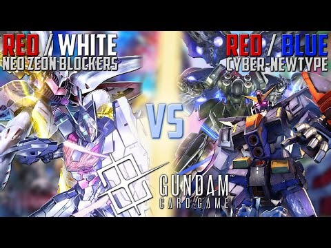 Red White Neo Zeon Blockers vs Red Blue Cyber Newtype | Gundam Card Game | Non-Starter Deck Testing