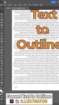 Convert Text to Outlines in Illustrator | #shorts