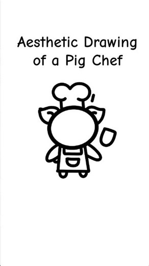 Aesthetic Drawing of a Pig Chef #easydrawing #hobbiesforfun #aesthetic