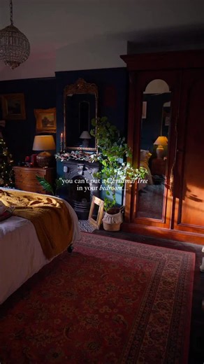 1.9K reactions · 30 comments | A new level of cosy has been unlocked! ✨ Adding a Christmas tree to our bedroom has been the best decision over the last couple of years! It is so lovely to drink my morning coffee whilst tucked up in bed next to the twinkling lights 殺 On the look out for a second hand one for Marleys room now  . . . #ChristmasDecor #BedroomDecor #MoodyInteriors #VintageHome #WhimsicalInteriors | Delve Interiors | Facebook