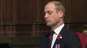 Prince William struggles to keep his eyes open at service