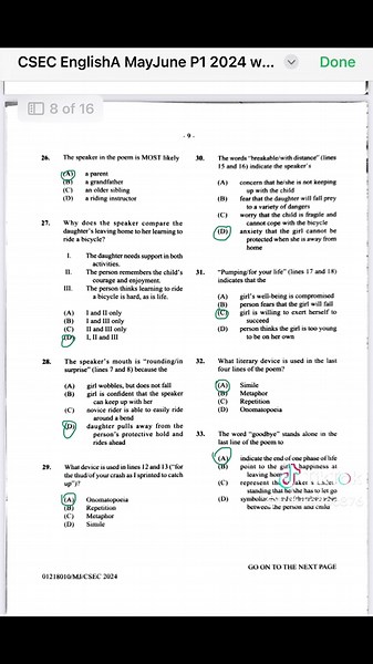 CSEC English A Paper 01 Solutions 2024