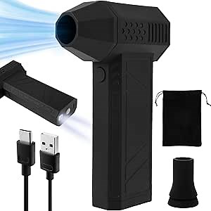 Jet Fan Mini Blower: 200,000RPM Electric Compressed Air Duster 3-Gear Cordless Min Blower Turbo Fan No Canned Air Duster Portable Air Blower Keyboard Car Home Snow Leaf Cleaning Kit