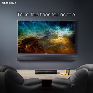 2K views · 42 reactions | Any time is movie time. Settle in for a full theatric experience at home with Samsung’s Home Cinema Solution : QLED TV, Soundbar Sound+, and 4K Ultra HD Blu-ray™ player. | Samsung | Facebook