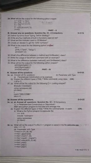 12th computer science Half Yearly question paper with answer #2025 #12th