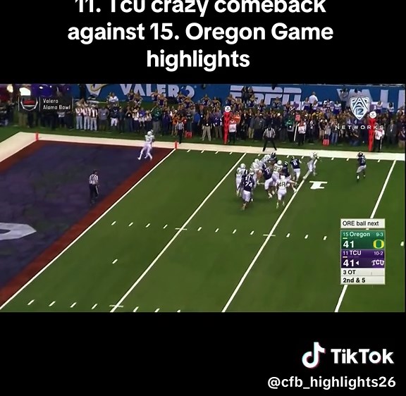 TCU Thriller comeback against Oregon Game highlights #tcu #oregonducks #highlights #cfb #fyp