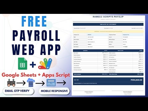 How to Build a FREE Payslip Generator with Google Apps Script & Google Sheets (OTP Secured) | E34
