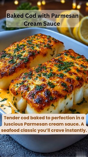 4.3K views · 32 reactions | Baked Cod with Parmesan Cream Sauce...