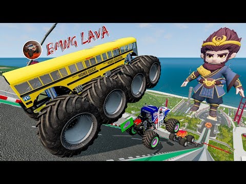 Epic High Speed monster trucks jumps stunts & crashes #025 | BMNG LAVA