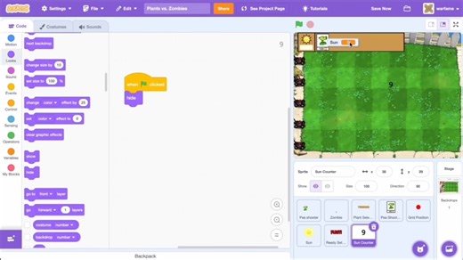 Scratch 3.0 Tutorial: How to Make Plants vs. Zombies (Part 2)