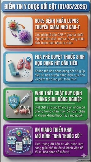 Cập nhật tin y dược ngày 01/5/2026