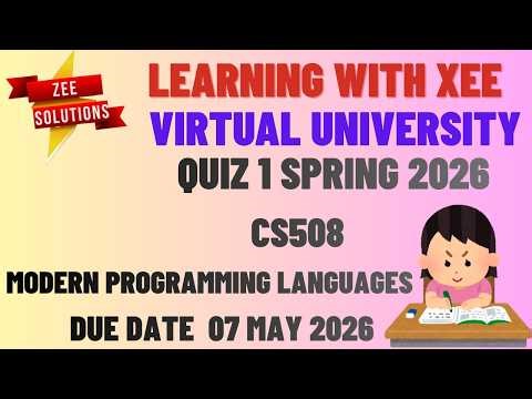 CS508 Modern Programming Languages Quiz 1 Spring 2026 Virtual University of Pakistan