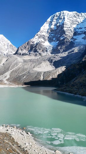 Sacred Lake Dudhkunda, Solukhumbu, Nepal 😍 दुधकुण्ड, सोलुखुम्बु 🇳🇵 Dudhkunda is a sacred lake situated at 4400 meters high. Dudhkunda means, ‘milk lake’, name given due to his white colour. This lake is situated between beautiful mountains in the region of Solukhumbu. The famous mountain Numbur is just above the lake. This area is really remote a natural. It is a very good place for trekking in depth through nature. This lake is famous across all Nepal for religious purpose. For Hindus, It is