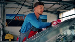Man washing car on a car wash
