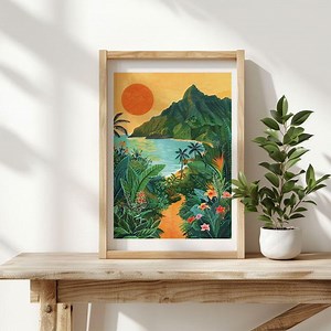 Napali Coast Wall Art – Hawaii Travel Poster, Kauai Landscape Print, Tropical Ocean Artwork, Island Decor, Coastal Vacation Wall Print - Etsy