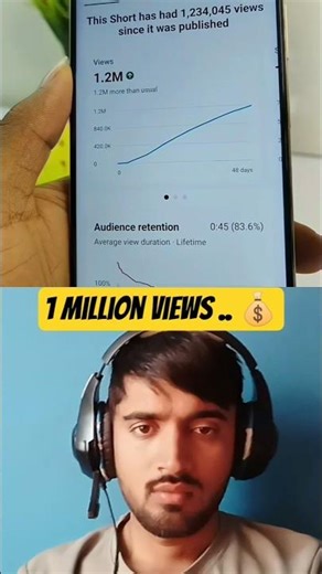 1 million views pr youtube kitna dollar deta hain.. #shorts #youtubeshorts