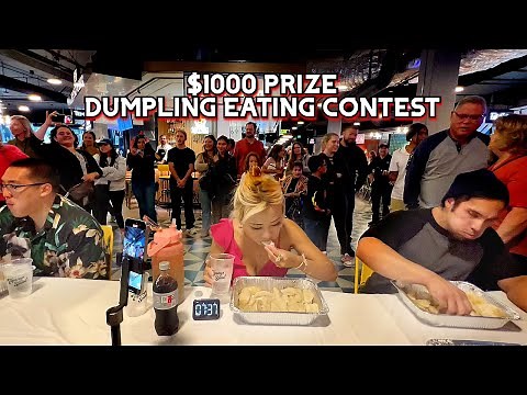 $1000 PRIZE DUMPLING EATING CONTEST at Topanga Social in Canoga Park, CA! #RainaisCrazy ‪@RainaHuang‬
