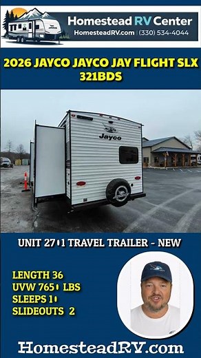 2026 Jayco Jayco Jay Flight SLX 321BDS Travel Trailer #2701 www.homesteadrv.com