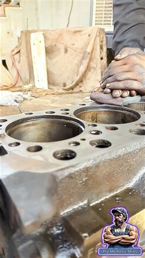 Engine Block Resurfacing | Perfect Surface Finish Like a Pro #engine #mechanic #skills #shorts #how