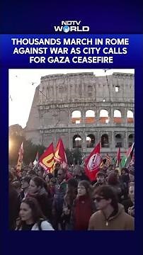 Thousands March In Rome Against War As City Calls For Gaza Ceasefire