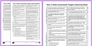 Year 2 Maths Targets Colouring Sheet