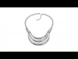 Stately Steel Curved Bar Stainless Steel 191/2" Necklace
