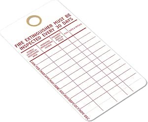 SmartSign “Fire Extinguisher Must Be Inspected Every 30 Days” Monthly Inspection Tags, 5.75 x 3 inch 13 Point Cardstock, Red and White (Pack of 100), Made in USA