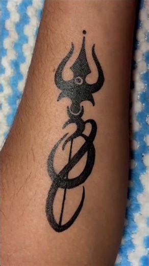 Make a Trident🔱 & Om 🕉 Temporary Tattoo Using Gel Pens.... #gelpenart #tattoo #art