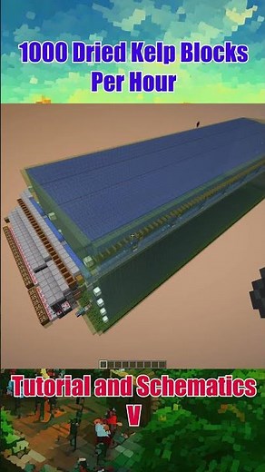 Giant Dried Kelp Block Farm with Tutorial + Schematics #minecraft #minecraftfarm #minecraftsurvival