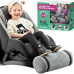 Swanoo, Car Seat Foot Rest for Kids Car Seat Accessories Leg Rest for Car Seat Kids Car Foot Rest with Extra Long Straps Adjusts to Any Carseat Or Toodlers Booster Seat by SWANOO, Grey, 1.0 Count