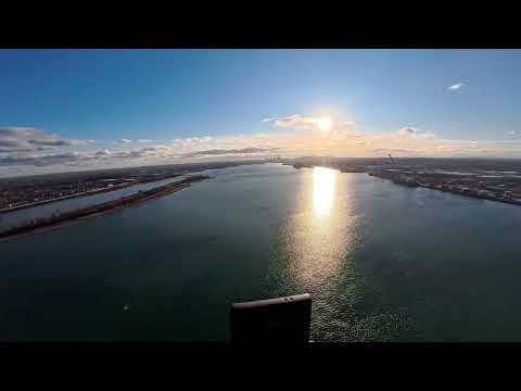Climbing an active pylon near Montreal