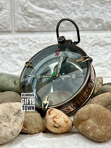 Nautical Brass Compass: Marine Directional Compass With Leather Case - Etsy