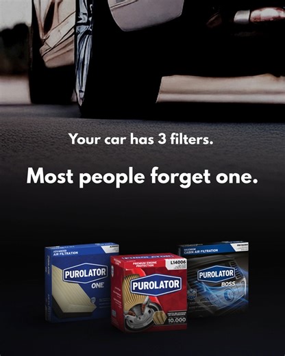 Most drivers replace oil. Fewer replace the filters that actually protect the engine. Your vehicle runs on clean oil, clean air and clean airflow inside the cabin. Miss one — and you’ll feel it sooner than you think. Quick check. Small part. Big difference. Which filter do you usually skip? 👇 #PurolatorFilters #FilteredByPurolator #CarMaintenance #DIYCarCare | Purolator