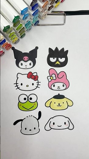 Coloring Sanrio Characters 😍🎀 #sanrio #coloring #coloringtime #markers #kidsart