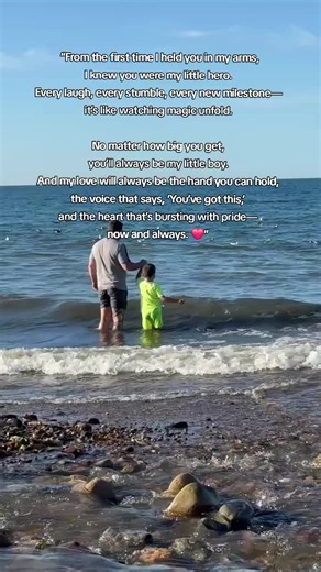 > “From the first time I held you in my arms, I knew you were my little hero. Every laugh, every stumble, every new milestone— it’s like watching magic unfold. I’m not just proud to be your dad, I’m forever grateful. Grateful for the privilege of guiding you, cheering you on, and loving you more deeply than words can say. No matter how big you get, you’ll always be my little boy. And my love will always be the hand you can hold, the voice that says, ‘You’ve got this,’ and the heart that’s bursti