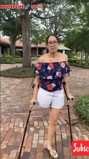 Amputee woman crutches life and family bonding #crutches