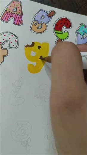 Creative Letter G doodle ✨🖌️Ever seen alphabets this tasty? 😍🍬🍦 #CreativeDrawing #YouTubeShorts