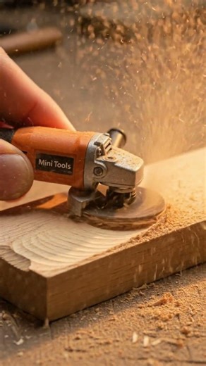 Mini Angle Grinder (Wood Carving Disc) 🔧 #minitools #miniaturetools #tinytools #woodworking