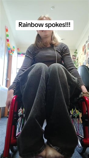 Vibrant Rainbow Spokes for Wheelchairs