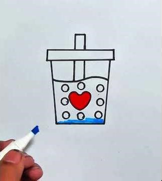 Love Bubble Tea Drawing | Cute Drink Art