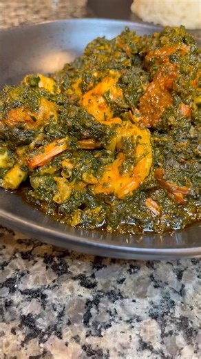 Liberian spinach with palm oil