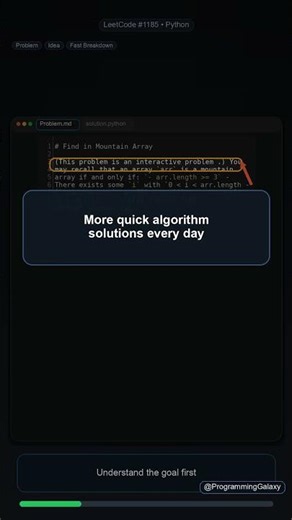 Find in Mountain Array in Python | Fast LeetCode Solution #shorts