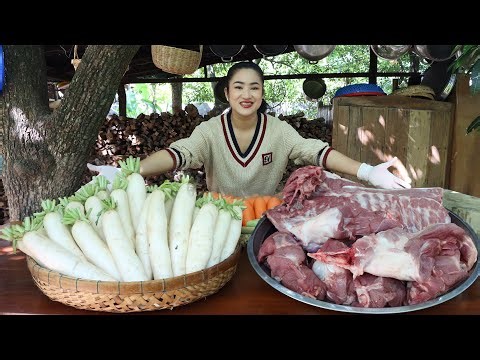 Countryside Vlog: Yummy White radish and pork ribs cooking - White radish recipes