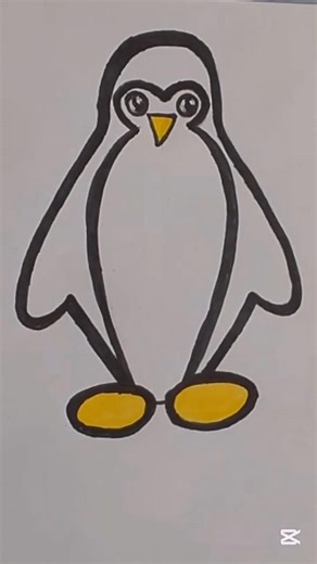 How to draw a penguin easily. Step by step.
