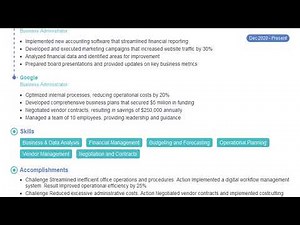How to Create a Business Administrator Resume in 2 Mins | ResumeGemini