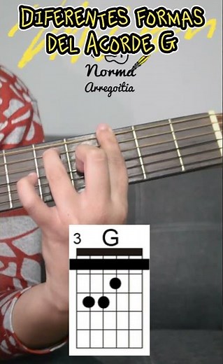 Diferentes Formas del Acorde Sol en Guitarra - Parte 1 #acordes #tutorial #guitarra